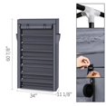thumbnail image 4 of [US-W]10 Tiers Shoe Rack with Dustproof Cover Closet Shoe Storage Cabinet Organizer Gray, 4 of 12
