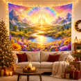 thumbnail image 3 of Golden Castle with Winding Blue River, Dreamy Fantasy Style for Fantasy Art Lovers, Castle Wall Decor Housewarming Gift, Tapestry Wall Hanging for Bedroom and Dorm, 3 of 7