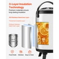 thumbnail image 4 of KFFKFF Insulated Beverage Dispenser, 2 Gal/7.6L Stainless Steel Thermal Drink Server with Spigot & Temperature Display, Ideal for Hot and Cold Beverages, Perfect for Tea, Coffee, 4 of 9