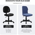thumbnail image 3 of Velvet Stretch Armless Office Chair Cover -  Slipcover for Desk Chairs (Navy), 3 of 6