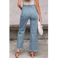 thumbnail image 2 of Women's Sky Blue Leopard Frayed Edge Wide Leg Jeans – Casual High Waist Denim for Daily Wear, 16, 2 of 6
