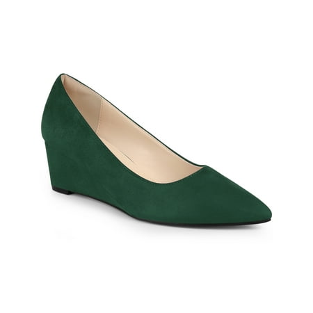 

Allegra K Women s Pointed Toe Slip on Wedge Heel Pumps
