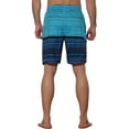 thumbnail image 3 of NOMADIC NOOK Men's Color Block Stripes Pattern Drawstring Waist Swimwear Shorts 2 Pack, 3 of 5