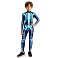thumbnail image 5 of Kids Halloween Skeleton Print Outfits Toddlers Skeleton Jumpsuit for Party, 5 of 5