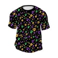 thumbnail image 4 of BRGZLK Men's Short Sleeve Carnival Printed Loose Elastic Fitness Non Positioning Printed Crew Neck Top Graphic Tee Casual Loose Fit Vacation 2026 Holiday Clothes, 4 of 4