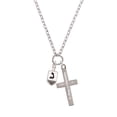 thumbnail image 2 of Delight Jewelry Silvertone 3-D Dreidel - Be Strong and Courageous Engraved Cross Zoey Necklace, 28", 2 of 4