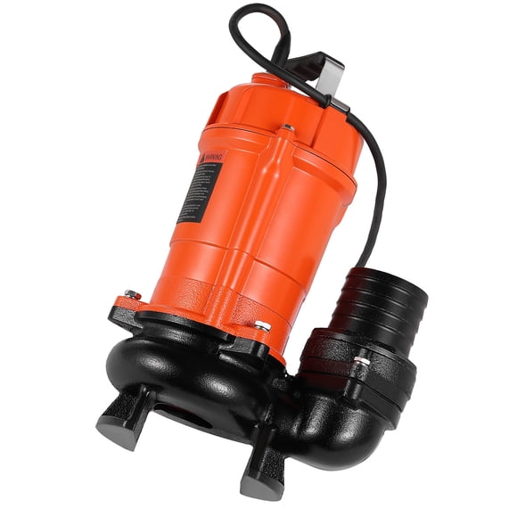 KFFKFF 1 HP Submersible Trash Pump, 5000 GPH, 120V Cast Iron Submersible Sump Sewage Pump with 3 in Discharge, 40 ft Max Lift, for Pools, Garden