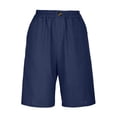 thumbnail image 6 of Casual Shorts for Women High Waist Loose Summer Bermuda Pants with Button Comfortable Solid Color Womens Shorts Navy L, 6 of 6