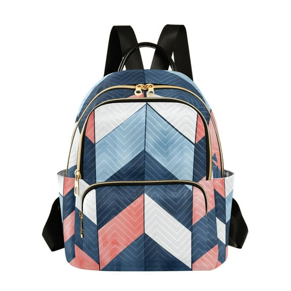 FORMRS Mini Backpack Purse for Women Travel Daypack Casual Shoulder Bag, Blue Geometric