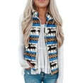 thumbnail image 1 of Chaleco De Lana Difusa para Mujer Chaqueta Sin Mangas con Cremallera Y Estampado De Navidad Cálido Informal Ropa De Abrigo para Fiesta Azul L, 1 of 5
