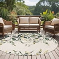 thumbnail image 4 of Green Eucalyptus Round Area Rug 7Ft Washable Circle Rugs for Dorm Laundry Room, Farmhouse Weeping Leaves on Linen Non-Slip Carpet Floor Mats Indoor Outdoor Carpet Runner Aesthetic Home Decor, 4 of 8