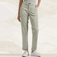 thumbnail image 2 of FUNUONY Straight Pants for Women Dress Pants Work Office Slacks Business Casual Pants Womens Pants Solid Color Trousers Elastic Waist Loose Fit Casual Outfits with Pockets Mint Green L, 2 of 7