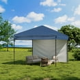 thumbnail image 2 of 10x10 Pop Up Canopy Tent Outdoor Canopy with Removable Sidewalls Heavy Duty Commercial Instant Tent Shelter (Blue, 1-Sidewall), 2 of 7