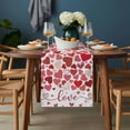 thumbnail image 2 of Red Valentine's Day Table Runner - 120 Inch Long, Kitchen Dining Table Runner Dresser Scarves, Love Heart Modern Art Romantic Farmhouse Decor for Coffee Tables Wedding Party Banquet, 2 of 8
