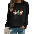 thumbnail image 1 of Fashnice Hauts pour Femmes Imprimé Père Noël Chandail Col Rond Chandail en Molleton de Noël Automne T-shirt Noir TG, 1 of 2