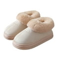 thumbnail image 4 of Rokment Fuzzy Winter Snow Boots House Shoes for Women Indoor and Outdoor Fashion Casual Plush Lined Warm Comfy Memory Foam Slippers Ankle Booties Beige Size 5.5, 4 of 6