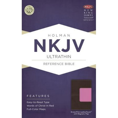 NKJV Ultrathin Reference Bible, Brown/Pink LeatherTouch with Magnetic