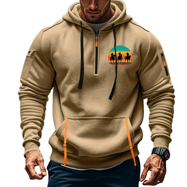 Sudadera con capucha para hombre, sudadera con capucha de manga larga estampada, sudadera con capucha de bolsillo, ropa de trabajo, sudadera con capucha para hombre, blusa de poliéster