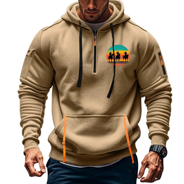 Sudadera con capucha para hombre, sudadera con capucha de manga larga estampada, sudadera con capucha de bolsillo, ropa de trabajo, sudadera con capucha para hombre, blusa de poliéster