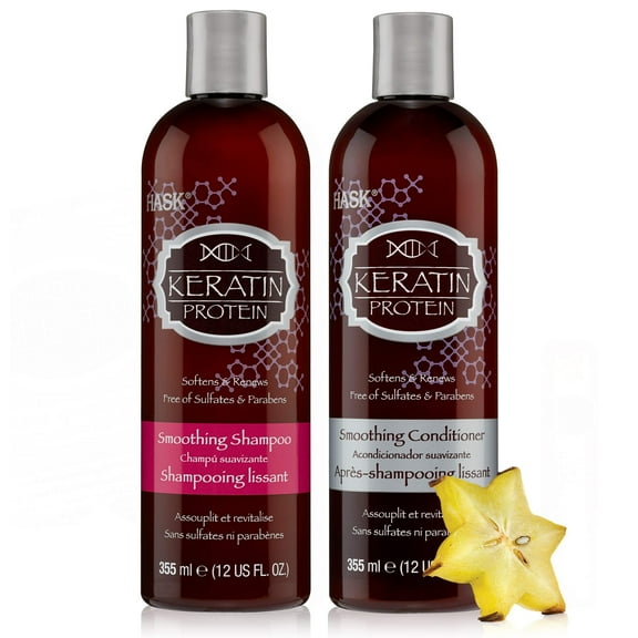 HASK ARGAN OIL Shampoo and Conditioner Set Repairing for All Hair Types, Color Safe, Gluten-Free, Sulfate-Free, Paraben-Free - 1 Shampoo and 1 Conditioner