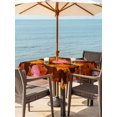 thumbnail image 2 of Outdoor Tablecloth with Umbrella Hole and Zipper, Pink Pumpkin Fall Square Table Cloth 60x60 Inch Waterproof Tablecloth, Thanksgiving Maple Leaves Farmhouse Picnic Table Cover for Patio Camping, 2 of 7