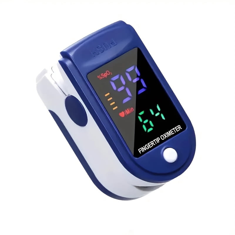 Compact Fingertip Blood Oxygen Monitor with OLED Screen & Lanyard - Easy-to-Use Health Tracker, Real-Time Readings, Stylish Blue Design (Battery Not Included)