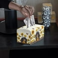 thumbnail image 4 of ZUXONGSY Sunflower Dachshund Tissue Box Cover Modern PU Leather Tissue Holder with Snap Button Texture Leather Tissue Box Cover Waterproof Tissue Cover Gifts to Friends Family, 4 of 7