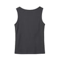 thumbnail image 3 of Women's Boat Neck Racerback Tank Top, Ribbed Sleeveless Basic Camisole Undershirt, Slim Fit Stretchy Layering Top for Daily Casual Inner Wear 05-Dark Gray XXL, 3 of 4