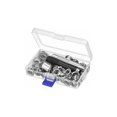 thumbnail image 1 of Grommet Eyelet Kit, 12mm Eyelet Kit Metal Tools Grommet Sets 100 Set Eyelet Kit Eyelets for Tarps for Sewing Canvas Tarpaulin Tent Repair, 1/2 Inch Silver, 1 of 4