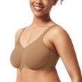 thumbnail image 2 of HSIA Cardi Comfort Plus Size Bra Underwire Smoothing Wide Strap Full Coverage Unlined Minimizer T-shirt Bra, 2 of 8