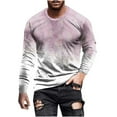 thumbnail image 2 of Jackets for Men,Long Sleeve Shirts for Men Casual Round Neck Pullover Printed T-Shirt Blouse Pink S, 2 of 5