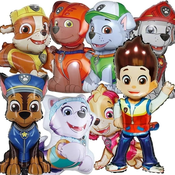 8 PCS Birthday Party Balloons Paw Balloons Chase Balloons Puppy Balloons MARSHALL Balloons Dog Balloons
