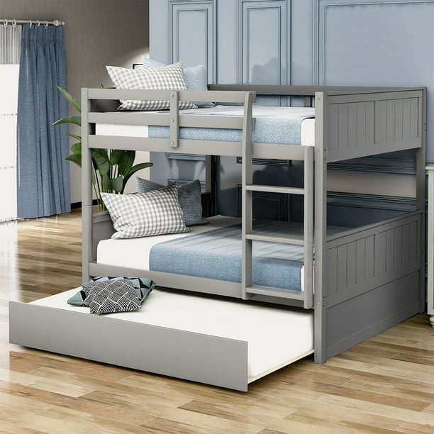 Full Bunk Bed With Twin Trundle, Bunk Bed With Pull Out Trundle