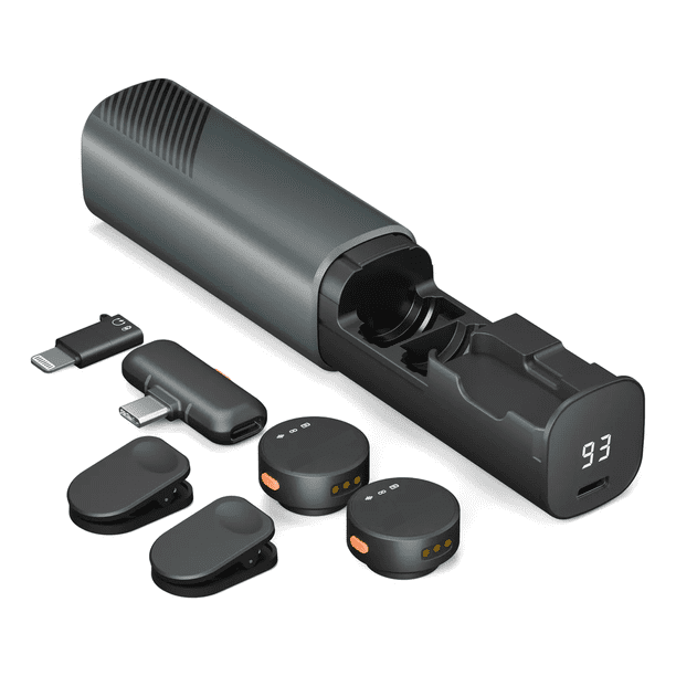 "Micrófono Inalambrico Lavalier Solapa Para iPhone Android Malubero, Negro "