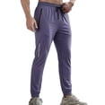 thumbnail image 2 of Domuza Men's Sweatpants with Zipper Pockets Athletic Workout Lightweight Pants Quick Dry Running Joggers Purple M, 2 of 5