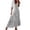 *1-Gray, variant on Women's Floral Print V-Neck Maxi Dress,Ladies Half Sleeve Tiered Flowy Bohemian Dress,Summer Drawstring Beach Boho Sundress For Women,Pink,S-3XL