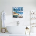 thumbnail image 2 of Beach Canvas Wall Art for Home Decor Bathroom Decor Blue Beach Picture Ocean Theme Anchor Canvas Print Modern Coastal Seascape Painting Framed Seaside Artwork Floral Daisy for Home Room 14x14inch, 2 of 6