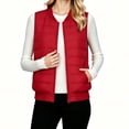 thumbnail image 7 of Luvrsol Women V-Neck Quilted Puffer Sleeveless Vest, Zip Up Lightweight Padded Casual Layering Waistcoat Gilet S-2XL, 7 of 7