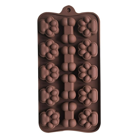 Darzheoy Silicone Ice Tray Mini Animal Dog Paw Print Cupcake Muffin Baking Cup Mold, Ice Tray Chocolate Soap Candle Tray