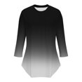 thumbnail image 4 of Jalioing Women's Blouses Crew Neck Pleated Front Casual Tunic Tops 3/4 Sleeve Gradient Fashion Summer Shirts, 4 of 5