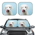 thumbnail image 2 of Xecao Puppy Licks Nose for Foldable Car Sun Shades (2-Pack) offer sun protection with an easy-fold design for convenient windshield shading., 2 of 7