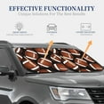 thumbnail image 4 of Naloa Brown Football On Black 2 Piece Foldable Car Sun Shades, Car Windshield Sunshade, Front Window Sunshade for Car, Truck, SUV - Large, 4 of 7