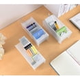 thumbnail image 4 of Organizador de escritorio grande de 3 piezas: organizador de bolígrafos para la oficina, la escuela, suministros para el hogar, soporte de almacenamiento para bolígrafos blanco translúcido, alta capacidad, juego de 3, 12 compartimentos (portalápices grande negro) Zhivalor WMPH-1092-2, 4 of 7
