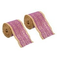 thumbnail image 1 of Unique Bargains 2.4' Wide 2.2 Yards Burlap Ribbon Lace Roll Wrapping Fabric Crafts Roll Dark Purple 2 Pack, 1 of 6
