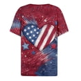 thumbnail image 5 of haizhen 4th of July Shirts Women 250th Anniversary USA 3/4 Length Sleeve Womens Tops Casual Henley V Neck Patriotic Tshirts Red White and Blue T Shirts Red, S, 5 of 5