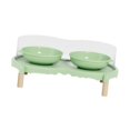 thumbnail image 4 of Comederos elevados para gatos, comedero elevado con base antideslizante, juego de cuencos para comida y agua, Verde, 4 of 9