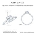 thumbnail image 5 of Rosec Jewels IGI Certified Lab Grown Diamond Solitaire Engagement Ring 3 Carat - E-VS1 Quality - Cushion Cut Diamond Ring, 14K White Gold, US 3.50, 5 of 6