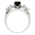 thumbnail image 4 of 1.89 ct Brilliant Round Cut Natural Onyx 14k White Gold Solitaire with Accents Engagement Bridal Wedding Ring Band Set size 9.75, 4 of 7
