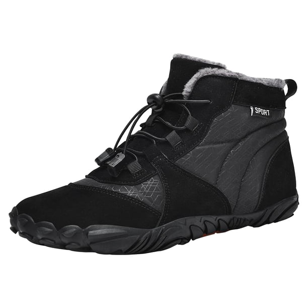 Botas Senderismo Forro Piel Nieve Felpa Acogedoras Mujer Hombre para Invierno (45) Negro