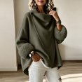 thumbnail image 5 of Coats For Women Short Fuzzy Cuff Draped Collar Loose Fit Outerwear Solid Color Long Sleeve Casual Jacket For Fall Winter, 5 of 6